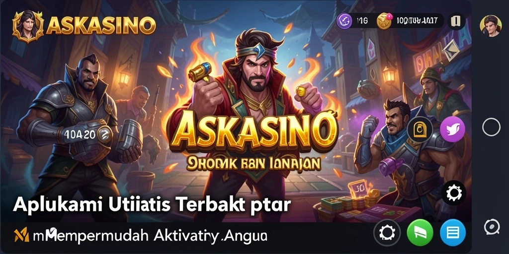 Tampilan utama ASKASINO dengan berbagai fitur utilitas yang berguna.