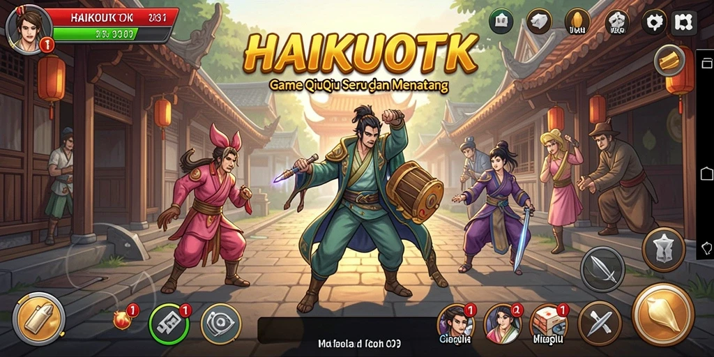 Tampilan gameplay seru dari HAIKUOTK dengan pemain berkompetisi.