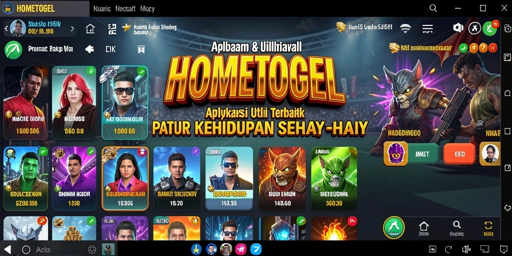 Tampilan utama aplikasi HOMETOGEL dengan fitur utilitas canggih.