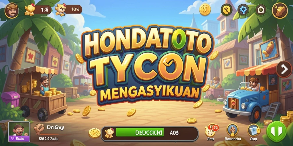 Tampilan gameplay HONDATOTO dengan elemen Tycoon yang menarik.