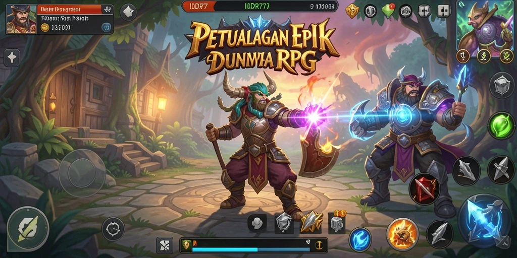 Screenshot gameplay IDR77 menunjukkan pertempuran seru dan karakter yang menarik.