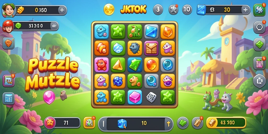 Tampilan gameplay seru JKTOK dengan elemen Match-3.