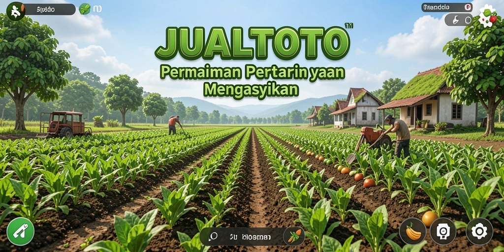 Tampilan gameplay JUALTOTO menampilkan aktivitas bertani yang seru.
