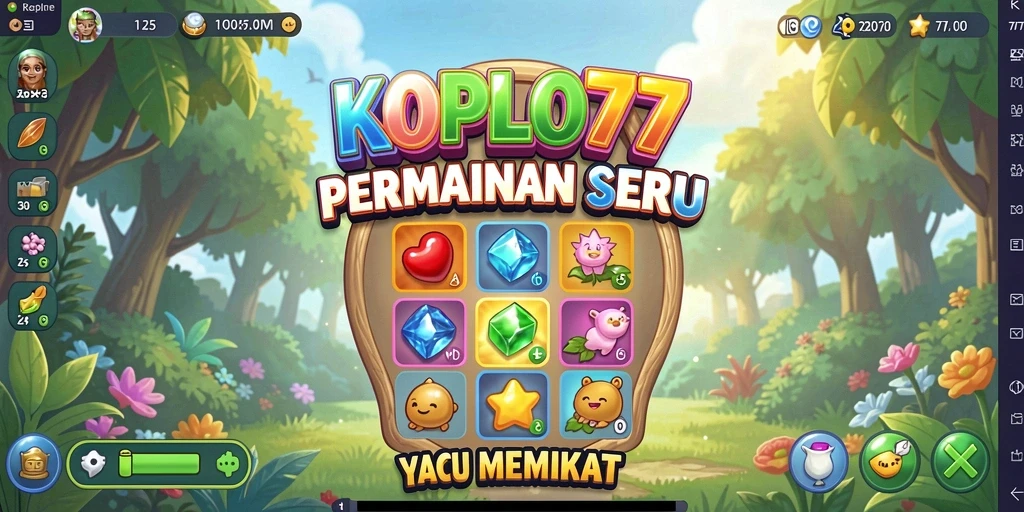 Tampilan gameplay seru dari KOPLO77, match-3 penuh warna.