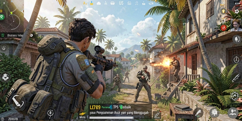 Tampilan gameplay TPS yang mendebarkan dan penuh aksi.