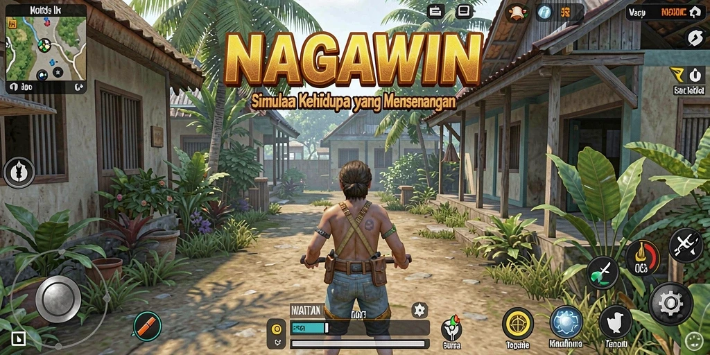 Tampilan gameplay NAGAWIN yang interaktif dan menarik.