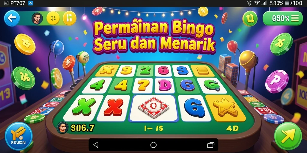 Gameplay Bingo seru dan interaktif di PT707 dengan tampilan menarik.