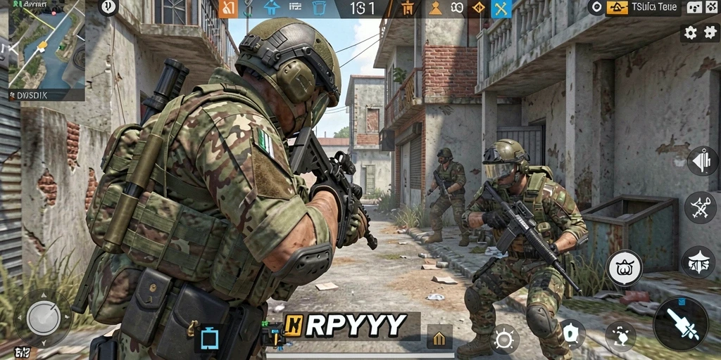 Tampilan menarik dari gameplay RPYYY saat aksi tembak-menembak.
