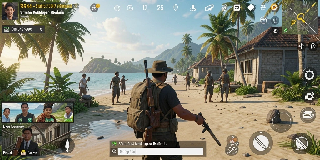 Screenshot gameplay menampilkan karakter dalam momen interaksi sosial.