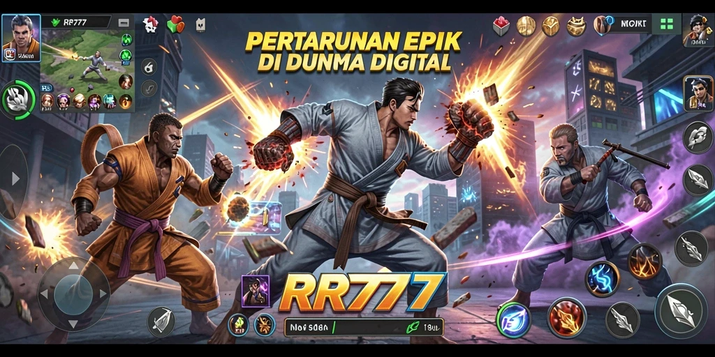 Gameplay seru di pertarungan epik RR777.