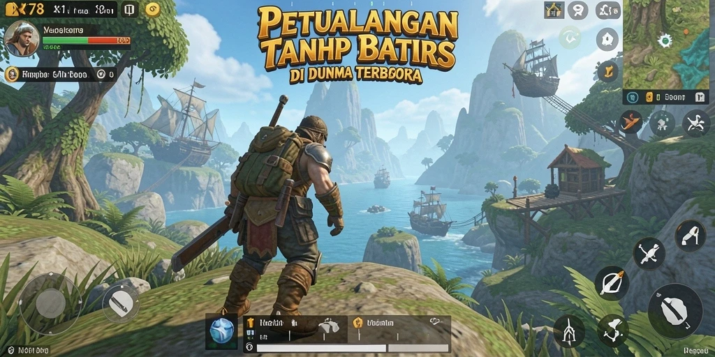 Screenshot gameplay X78 menampilkan petualangan di dunia terbuka yang menakjubkan.